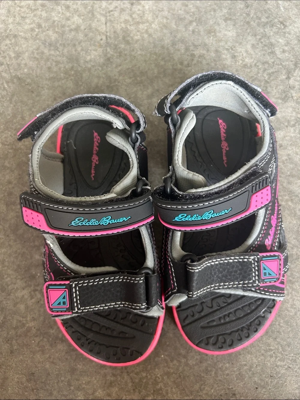 Eddie Bauer Black and Pink Kids Sport Sandals